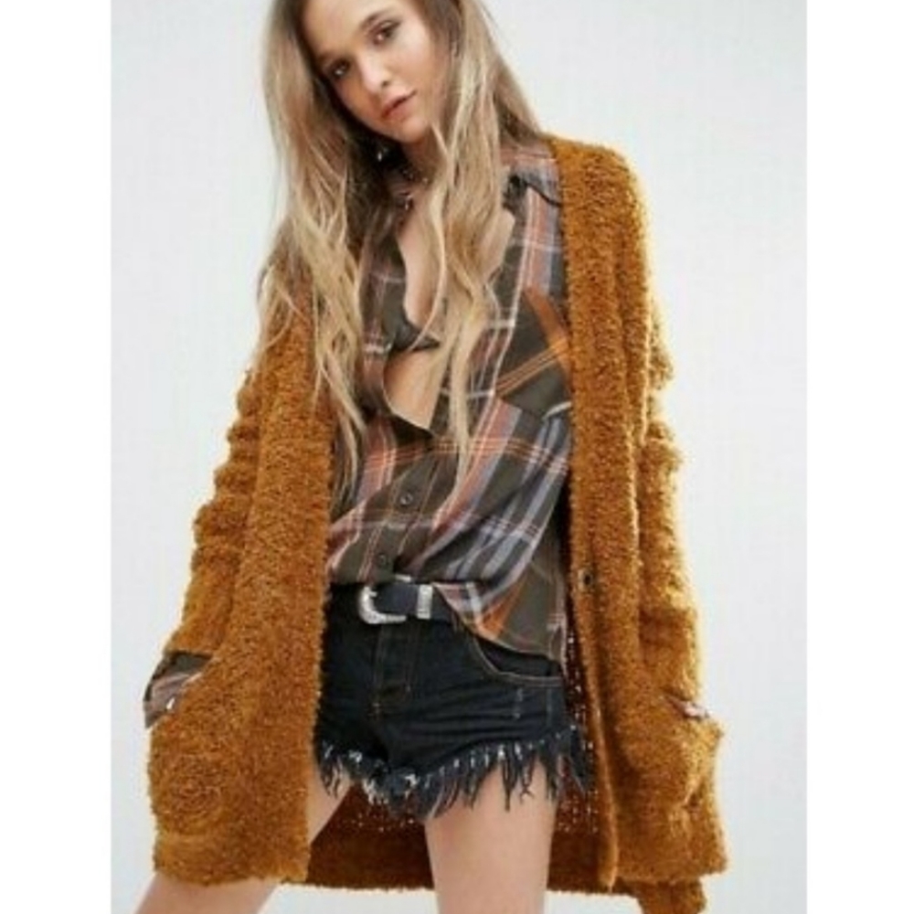 Free People Boucle Slouch Cardigan